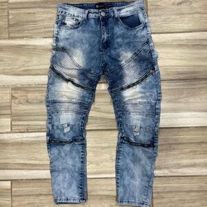 Men's Blue Distressed Jeans